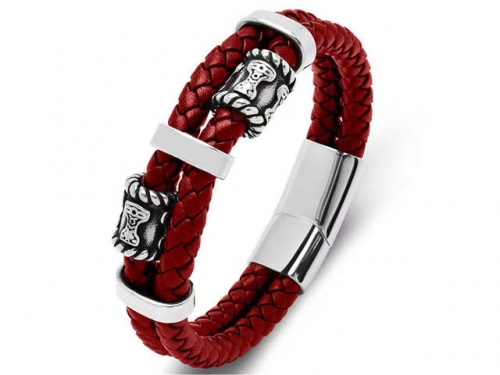 BC Jewelry Wholesale Leather Bracelet Stainless Steel Bracelet Jewelry NO.#SJ35B103