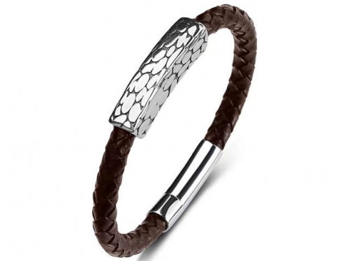 BC Jewelry Wholesale Leather Bracelet Stainless Steel Bracelet Jewelry NO.#SJ35B081