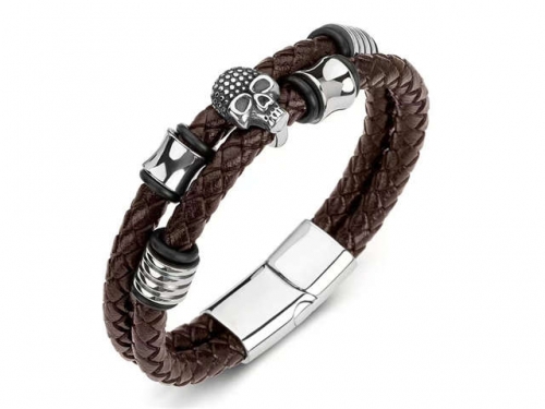 BC Jewelry Wholesale Leather Bracelet Stainless Steel Bracelet Jewelry NO.#SJ35B496
