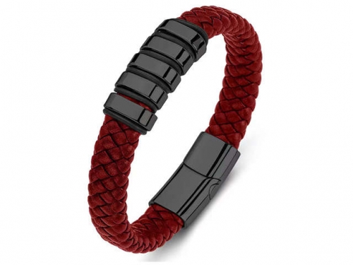 BC Jewelry Wholesale Leather Bracelet Stainless Steel Bracelet Jewelry NO.#SJ35B038