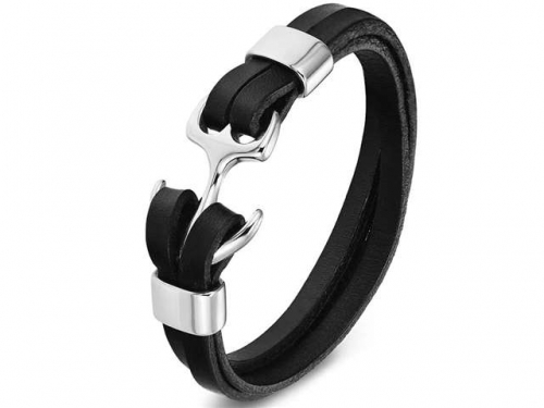 BC Jewelry Wholesale Leather Bracelet Stainless Steel Bracelet Jewelry NO.#SJ127B406