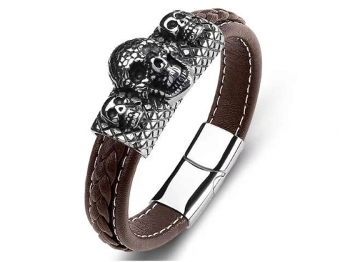 BC Jewelry Wholesale Leather Bracelet Stainless Steel Bracelet Jewelry NO.#SJ35B709