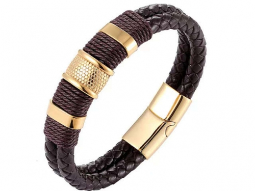 BC Jewelry Wholesale Leather Bracelet Stainless Steel Bracelet Jewelry NO.#SJ132B216