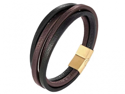 BC Jewelry Wholesale Leather Bracelet Stainless Steel Bracelet Jewelry NO.#SJ132B206