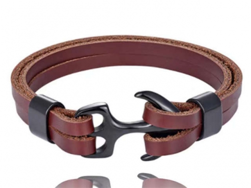 BC Jewelry Wholesale Leather Bracelet Stainless Steel Bracelet Jewelry NO.#SJ132B045