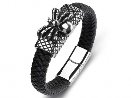 BC Jewelry Wholesale Leather Bracelet Stainless Steel Bracelet Jewelry NO.#SJ35B707