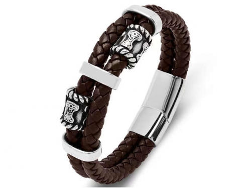 BC Jewelry Wholesale Leather Bracelet Stainless Steel Bracelet Jewelry NO.#SJ35B102