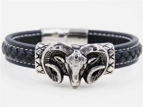 BC Jewelry Wholesale Leather Bracelet Stainless Steel Bracelet Jewelry NO.#SJ126B038