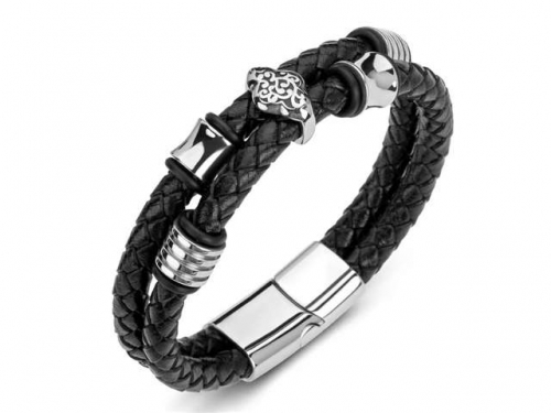 BC Jewelry Wholesale Leather Bracelet Stainless Steel Bracelet Jewelry NO.#SJ35B640