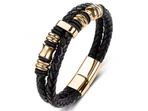 BC Jewelry Wholesale Leather Bracelet Stainless Steel Bracelet Jewelry NO.#SJ35B157