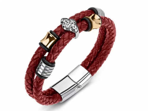 BC Jewelry Wholesale Leather Bracelet Stainless Steel Bracelet Jewelry NO.#SJ35B647