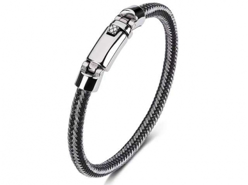 BC Jewelry Wholesale Leather Bracelet Stainless Steel Bracelet Jewelry NO.#SJ35B335