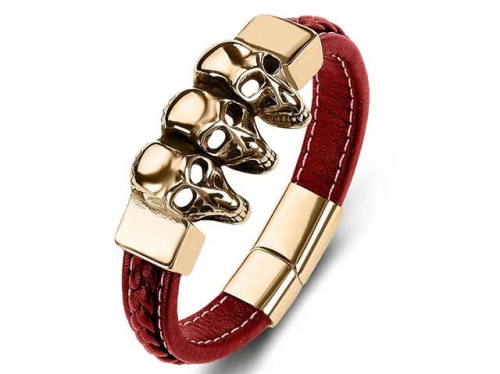 BC Jewelry Wholesale Leather Bracelet Stainless Steel Bracelet Jewelry NO.#SJ35B257