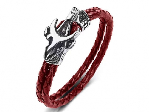 BC Jewelry Wholesale Leather Bracelet Stainless Steel Bracelet Jewelry NO.#SJ35B751