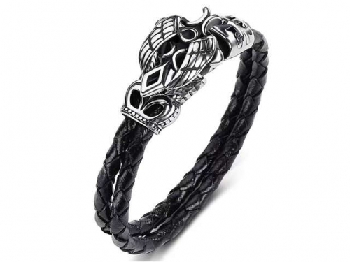 BC Jewelry Wholesale Leather Bracelet Stainless Steel Bracelet Jewelry NO.#SJ35B717