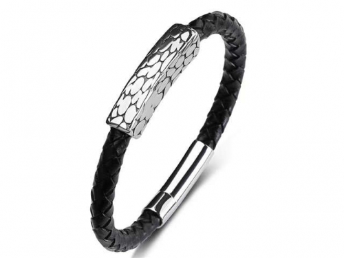 BC Jewelry Wholesale Leather Bracelet Stainless Steel Bracelet Jewelry NO.#SJ35B080