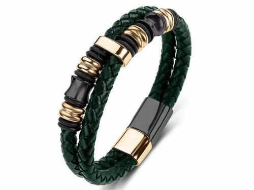 BC Jewelry Wholesale Leather Bracelet Stainless Steel Bracelet Jewelry NO.#SJ35B208