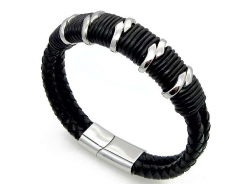 BC Jewelry Wholesale Leather Bracelet Stainless Steel Bracelet Jewelry NO.#SJ18B010