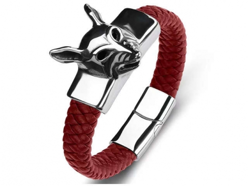 BC Jewelry Wholesale Leather Bracelet Stainless Steel Bracelet Jewelry NO.#SJ35B1089