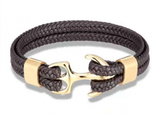 BC Jewelry Wholesale Leather Bracelet Stainless Steel Bracelet Jewelry NO.#SJ131B164