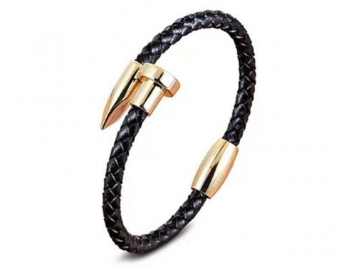 BC Jewelry Wholesale Leather Bracelet Stainless Steel Bracelet Jewelry NO.#SJ127B202