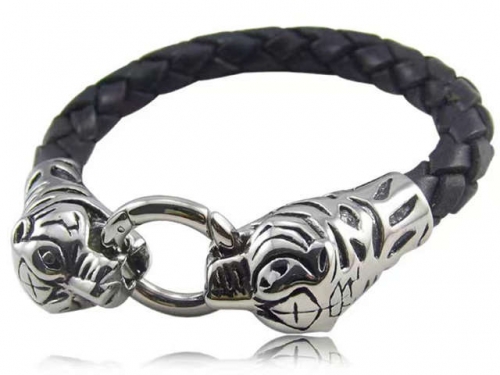 BC Jewelry Wholesale Leather Bracelet Stainless Steel Bracelet Jewelry NO.#SJ18B026