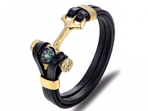 BC Jewelry Wholesale Leather Bracelet Stainless Steel Bracelet Jewelry NO.#SJ131B014