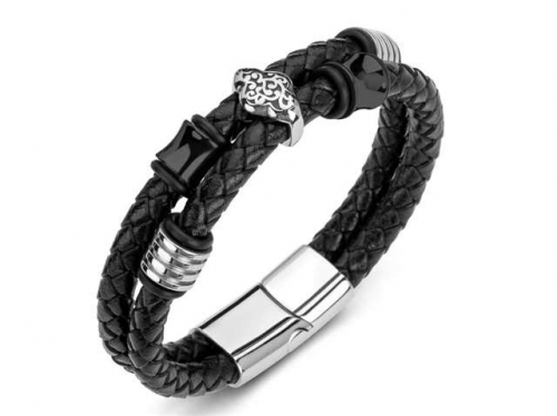 BC Jewelry Wholesale Leather Bracelet Stainless Steel Bracelet Jewelry NO.#SJ35B642