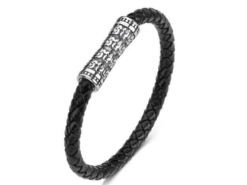 BC Jewelry Wholesale Leather Bracelet Stainless Steel Bracelet Jewelry NO.#SJ35B610