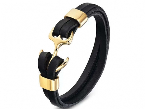 BC Jewelry Wholesale Leather Bracelet Stainless Steel Bracelet Jewelry NO.#SJ127B405