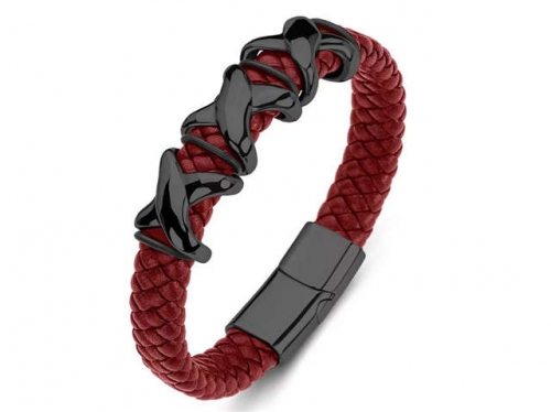 BC Jewelry Wholesale Leather Bracelet Stainless Steel Bracelet Jewelry NO.#SJ35B125
