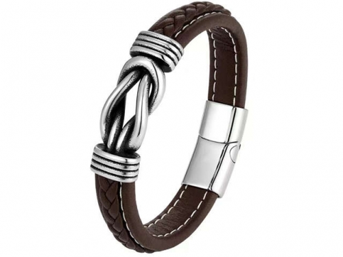 BC Jewelry Wholesale Leather Bracelet Stainless Steel Bracelet Jewelry NO.#SJ131B036
