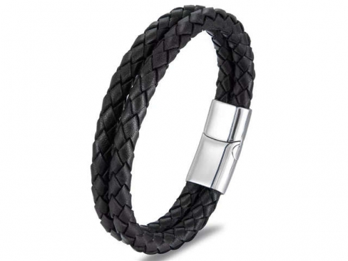 BC Jewelry Wholesale Leather Bracelet Stainless Steel Bracelet Jewelry NO.#SJ31B009