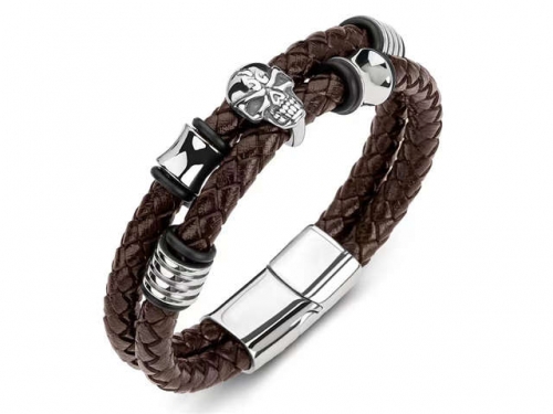 BC Jewelry Wholesale Leather Bracelet Stainless Steel Bracelet Jewelry NO.#SJ35B544