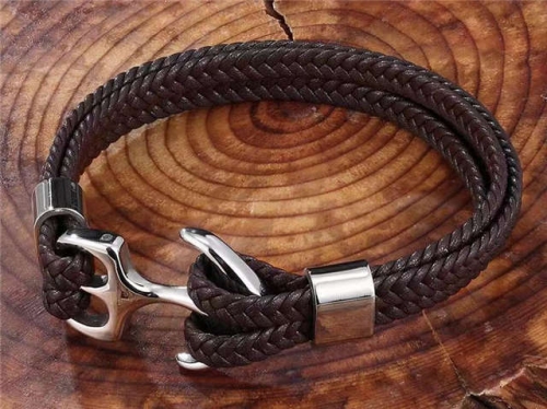 BC Jewelry Wholesale Leather Bracelet Stainless Steel Bracelet Jewelry NO.#SJ133B093