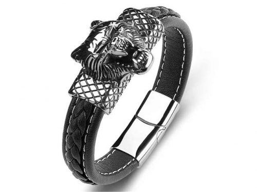 BC Jewelry Wholesale Leather Bracelet Stainless Steel Bracelet Jewelry NO.#SJ35B989