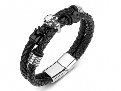 BC Jewelry Wholesale Leather Bracelet Stainless Steel Bracelet Jewelry NO.#SJ35B552