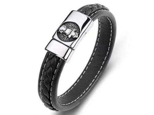 BC Jewelry Wholesale Leather Bracelet Stainless Steel Bracelet Jewelry NO.#SJ35B996