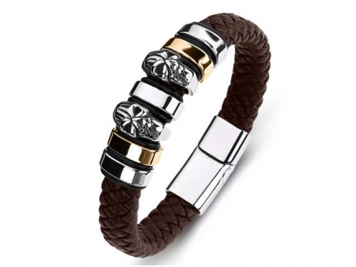 BC Jewelry Wholesale Leather Bracelet Stainless Steel Bracelet Jewelry NO.#SJ35B368