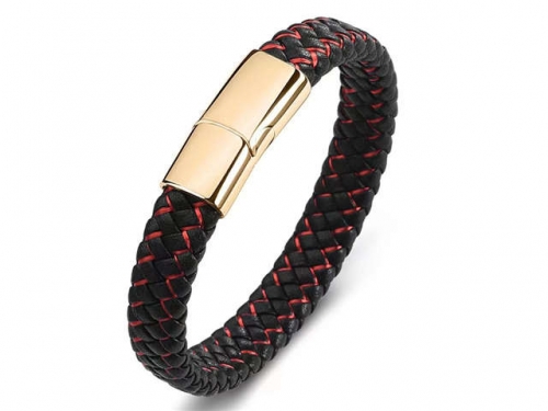 BC Jewelry Wholesale Leather Bracelet Stainless Steel Bracelet Jewelry NO.#SJ35B469