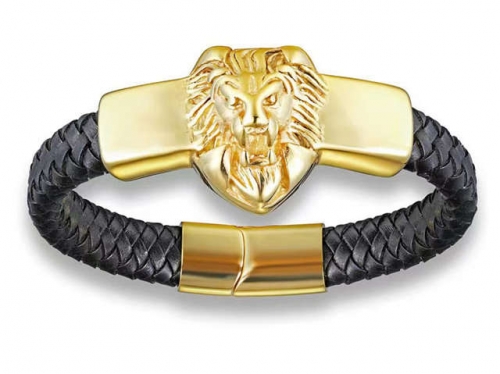 BC Jewelry Wholesale Leather Bracelet Stainless Steel Bracelet Jewelry NO.#SJ131B039
