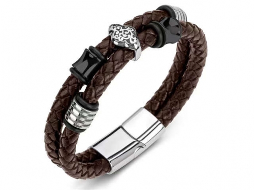 BC Jewelry Wholesale Leather Bracelet Stainless Steel Bracelet Jewelry NO.#SJ35B645