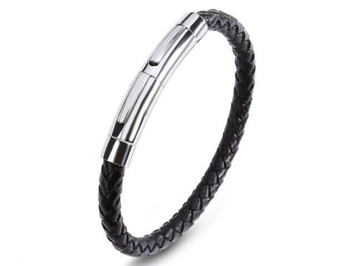BC Jewelry Wholesale Leather Bracelet Stainless Steel Bracelet Jewelry NO.#SJ35B675