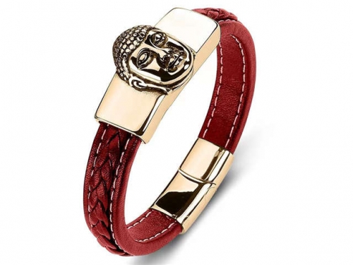 BC Jewelry Wholesale Leather Bracelet Stainless Steel Bracelet Jewelry NO.#SJ35B269