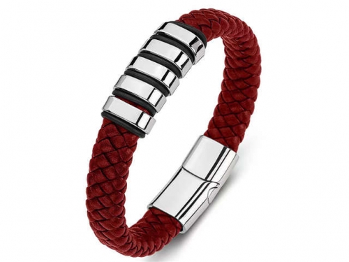 BC Jewelry Wholesale Leather Bracelet Stainless Steel Bracelet Jewelry NO.#SJ35B460