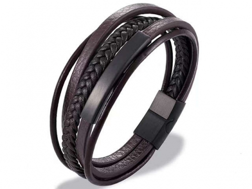 BC Jewelry Wholesale Leather Bracelet Stainless Steel Bracelet Jewelry NO.#SJ131B028