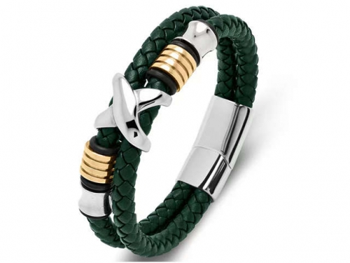 BC Jewelry Wholesale Leather Bracelet Stainless Steel Bracelet Jewelry NO.#SJ35B198