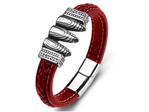 BC Jewelry Wholesale Leather Bracelet Stainless Steel Bracelet Jewelry NO.#SJ35B394