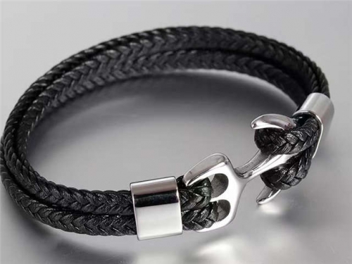 BC Jewelry Wholesale Leather Bracelet Stainless Steel Bracelet Jewelry NO.#SJ130B130