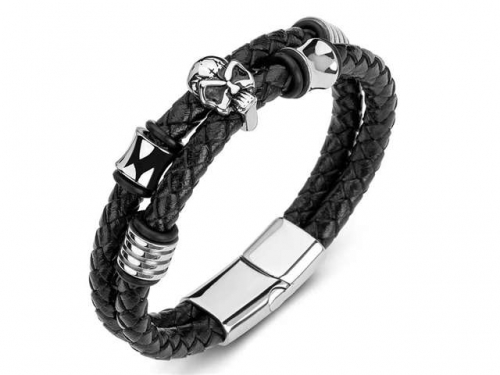 BC Jewelry Wholesale Leather Bracelet Stainless Steel Bracelet Jewelry NO.#SJ35B631